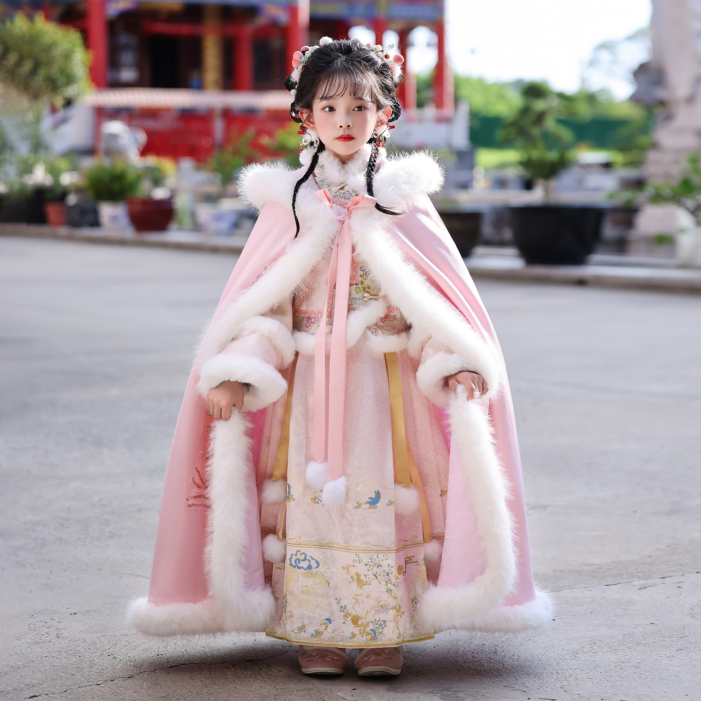 汉服女童马面裙新款加厚冬装儿童拜年服套冬季中国风连衣裙2025装