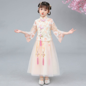 旗袍裙子小女孩襦裙夏 唐装 汉服女童春夏古装 连衣裙中国风儿童夏装
