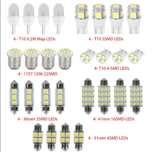 汽车LED组合套装14 28 42pcs T10示宽灯 双尖阅读灯 牌照灯室内