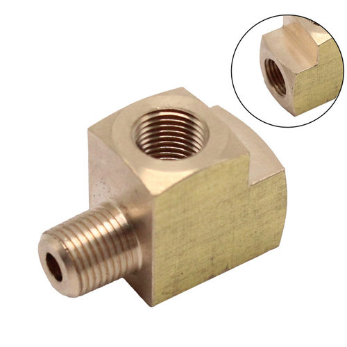M10x1mm 三通黄铜头接头 油压传感器 油压表安装转接头