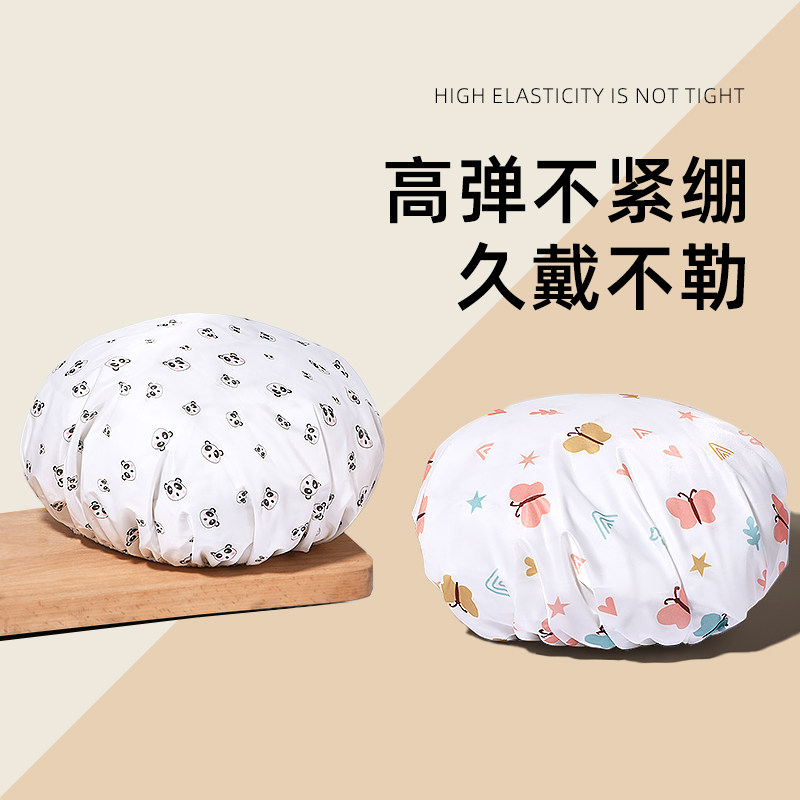 印花蕾丝可爱浴帽女防水洗澡专用家用淋浴沐浴帽洗头帽发套头套帽