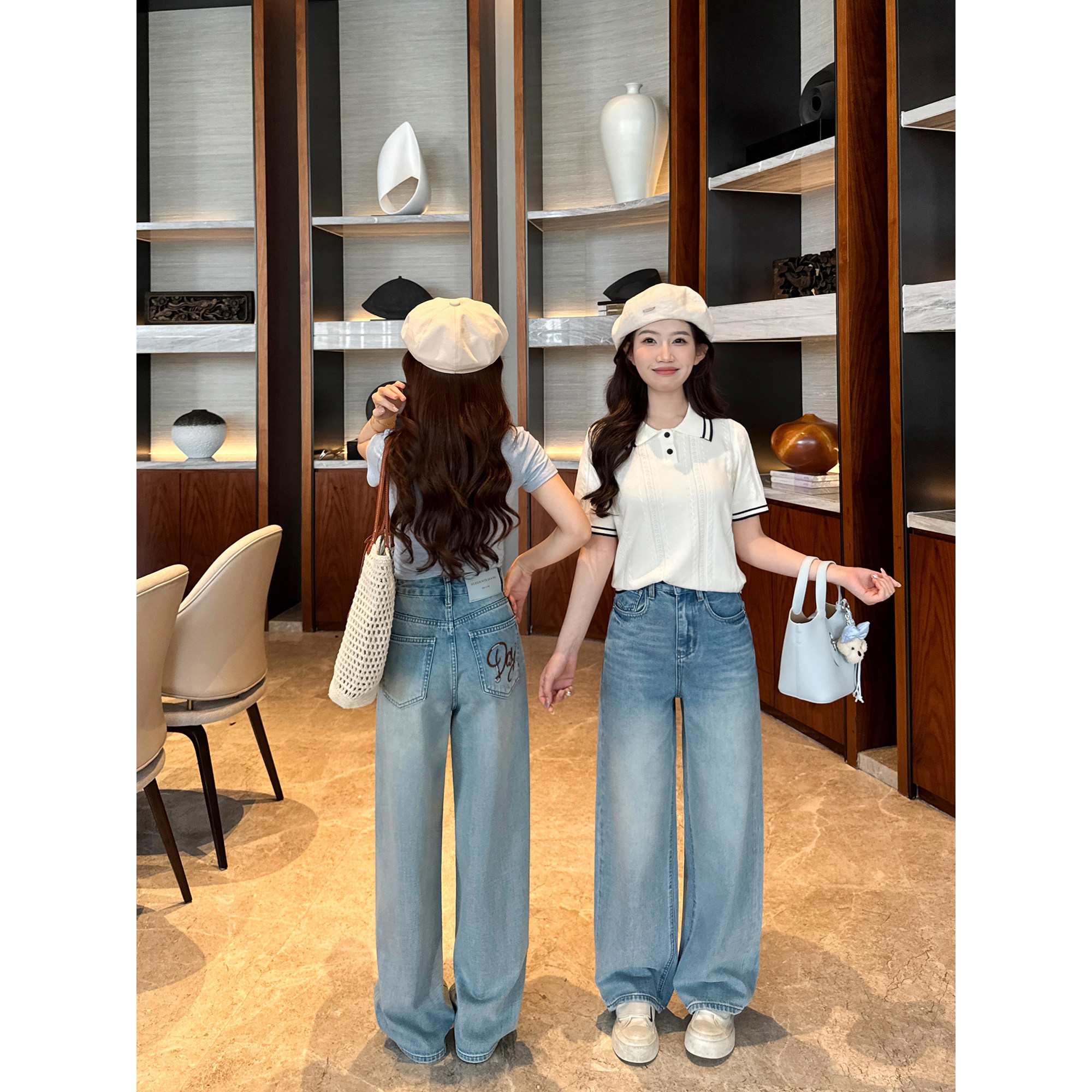 王家有鱼【大姚小姚】小个子薄款阔腿裤女2026夏季新款爆款牛仔裤