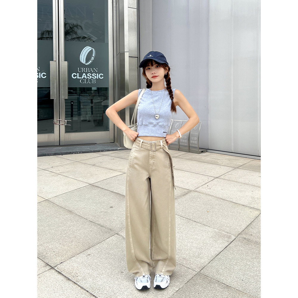 王家有鱼小个子沙卡色弯刀裤女2025年夏季新款百搭显瘦直筒牛仔裤