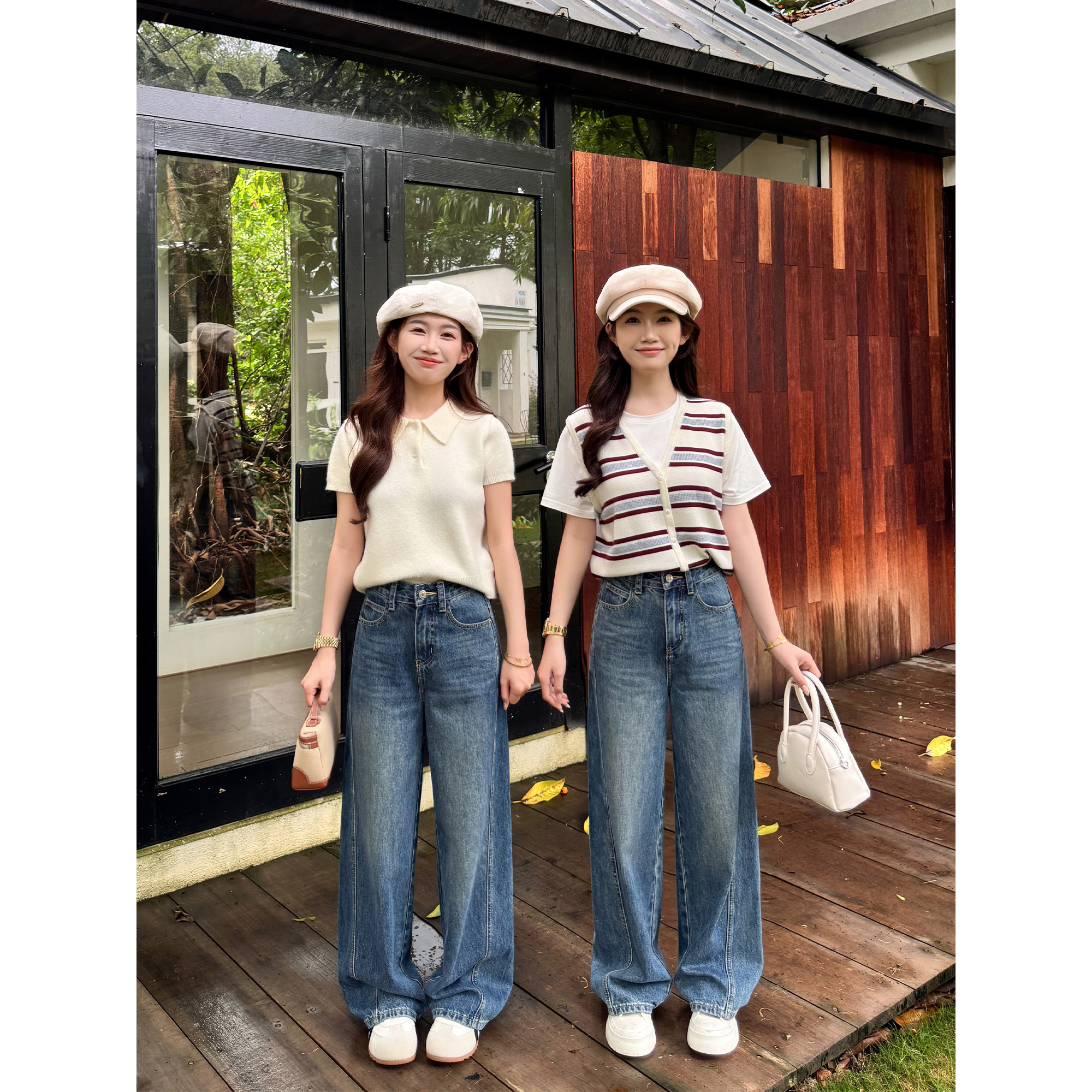 王家有鱼【大姚小姚】小个子弯刀阔腿裤女2026夏季牛仔裤爆款裤子