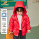 YUYBElB童装 红色小熊外套 加厚保暖冬季 羽绒服短款 童2022新款