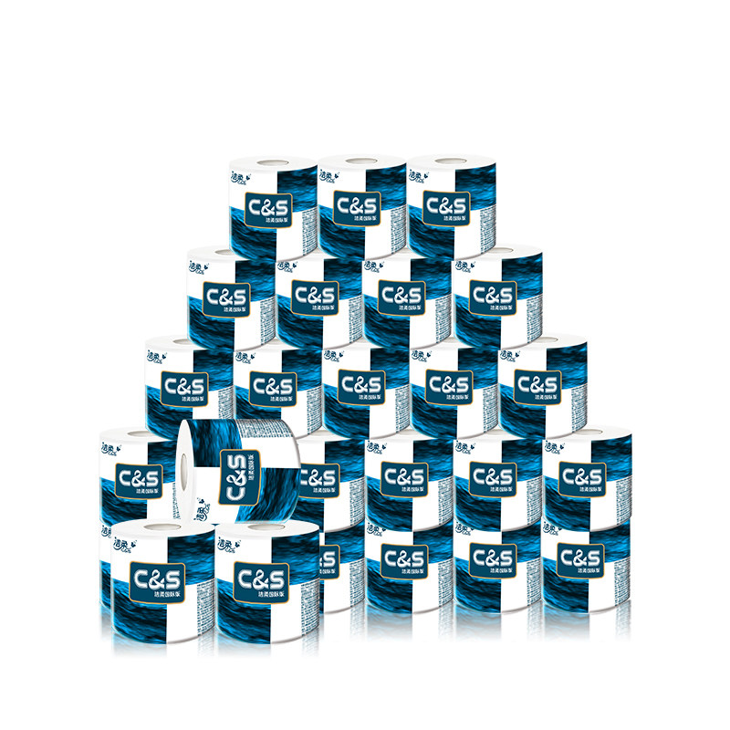 洁柔纸巾蓝面子卷纸3层厕所纸卫生纸实惠装140g/卷*27 有芯卷筒纸