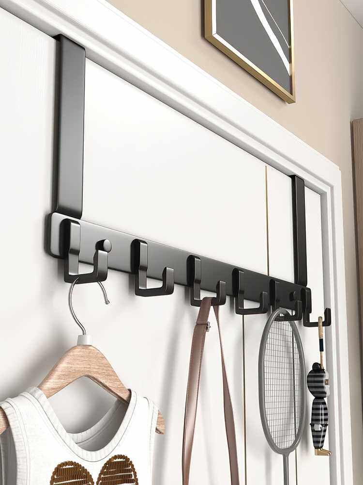 门后挂钩免打孔挂衣架置物衣服收纳架入户门上挂架壁挂衣钩门背式