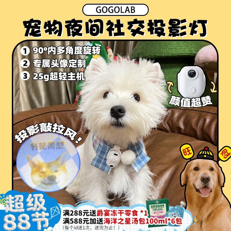财家遛狗投影灯可定制图案防走失图片