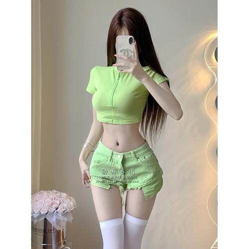 Bar Ds表演服装新欧美韩舞团体时髦性感爵士舞时尚套装Dj女舞台服