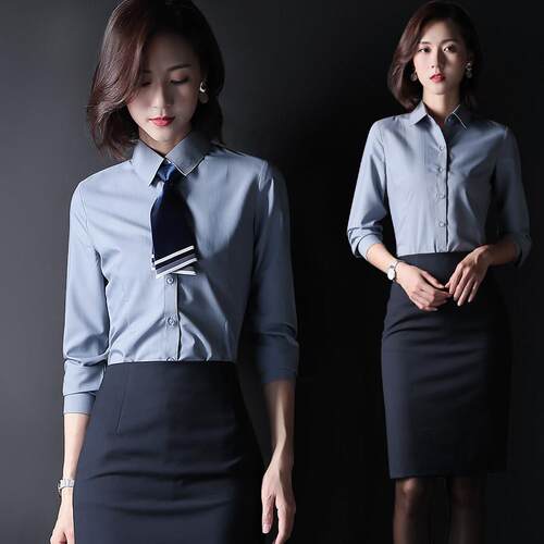 高端职业套装女气质工衣女士工作服公务员衬衫修身两件套制服套裙