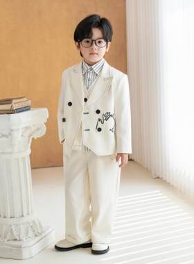男童英伦学院风西装套装儿童参加婚礼服装男孩轻奢小礼服男宝西服