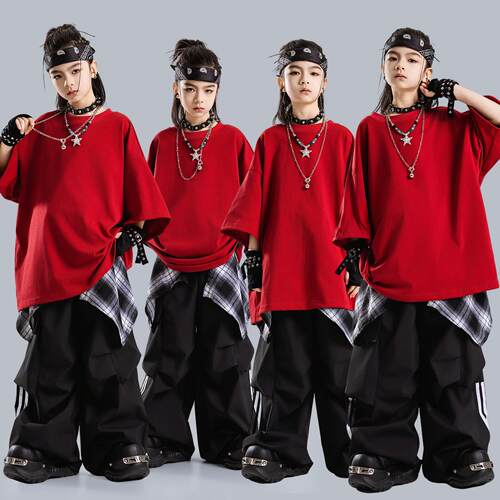 儿童街舞hiphop演出服男童帅气套装幼儿嘻哈架子鼓模特走秀舞蹈服