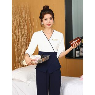 高端美容师工作服女医疗美容院养生馆头疗店工服套装足疗技师服