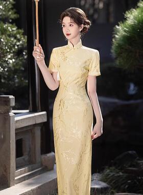 新中式旗袍女夏季2025年新款高端气质改良版年轻款少女提花NL1640