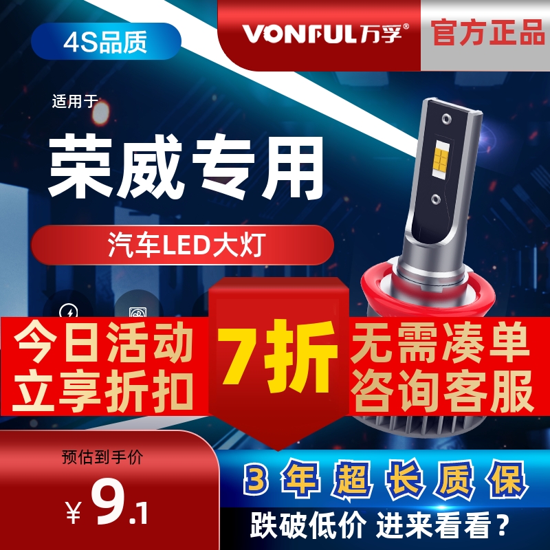 万孚荣威LED大灯【高亮聚光】