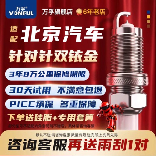 北京双铱金BJ20火花塞BJ40 BJ80勇士E系列BW007原装适配原厂BJ212 - 封面