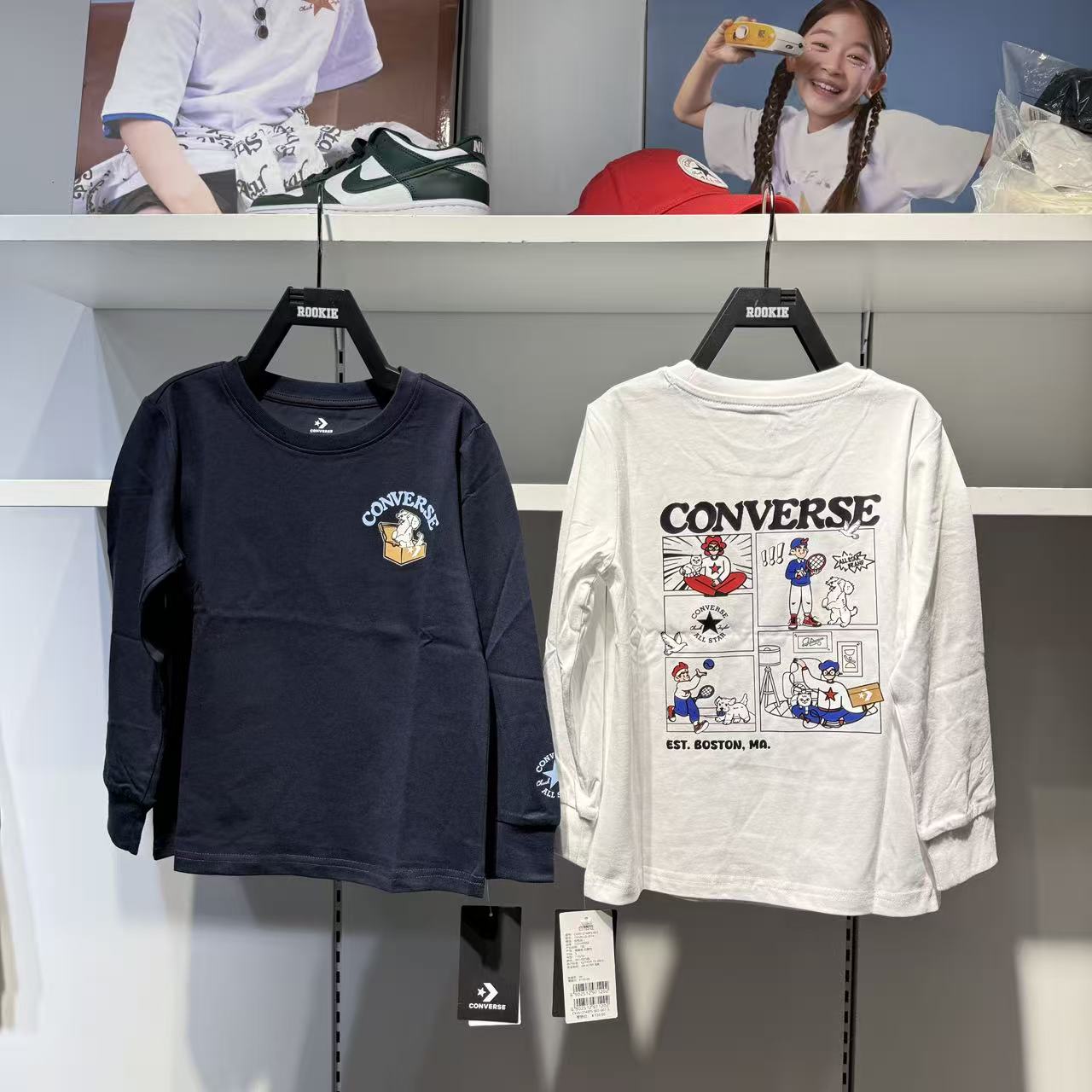 Converse匡威26年秋款男女儿童针织纯棉圆领套头长袖T恤CV2612748
