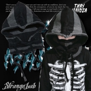 遮脸哥特针织巫师帽 暗黑忍者连帽围脖 男女帽子 嗜渊恶魔 仅一批