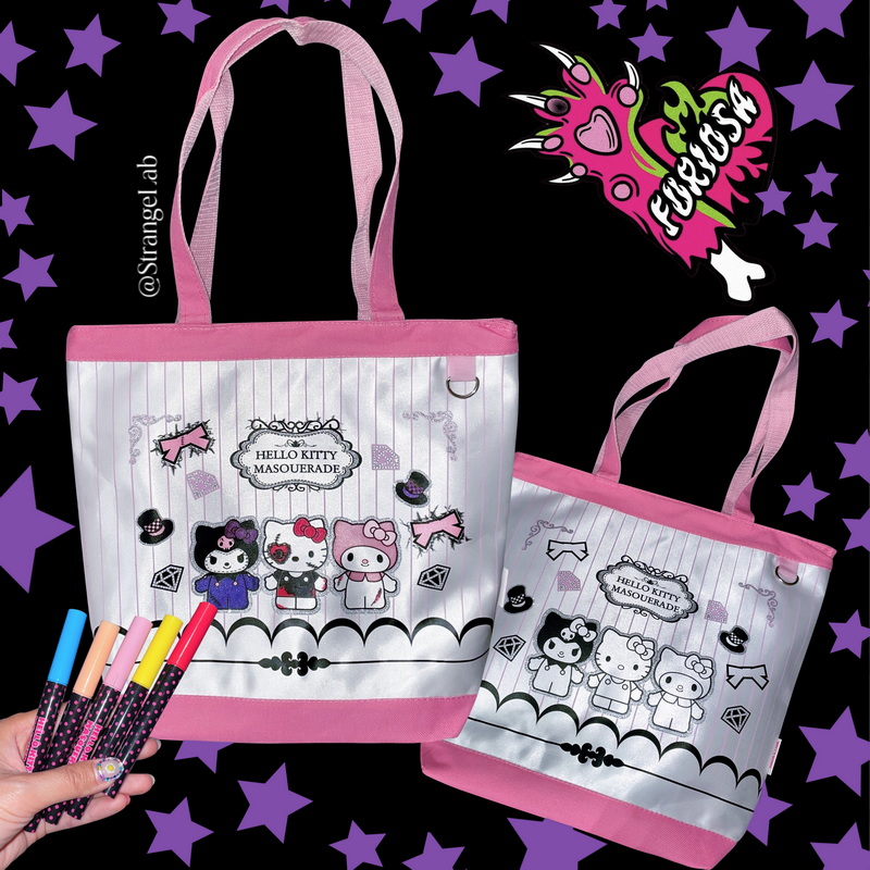 原宿decora风DIY手绘填色托特包