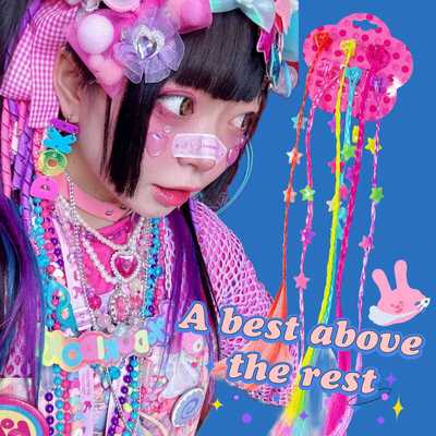 decora亚比视觉系串珠编发抓夹