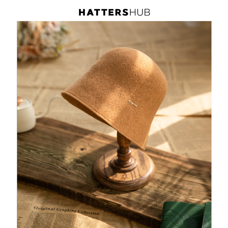 水桶帽保暖纯羊毛复古风修脸韩版