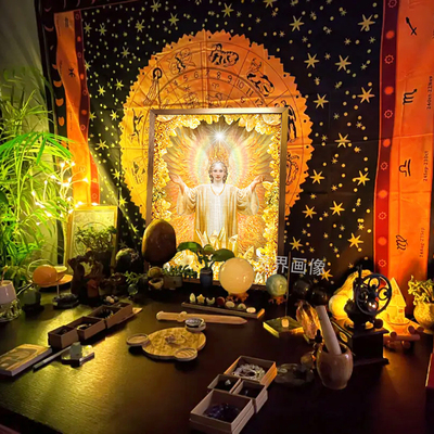 财富丰盛大天使约菲尔祭坛画像照片挂画灵气画Archangel Jophiel