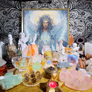 祭坛仪式水晶灵摆天使拉吉尔画像灵气空间装饰画挂画Raziel照片画