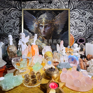 水晶灵摆祭坛画像大天使圣德芬照片画挂画装饰画Sandalphon可定制