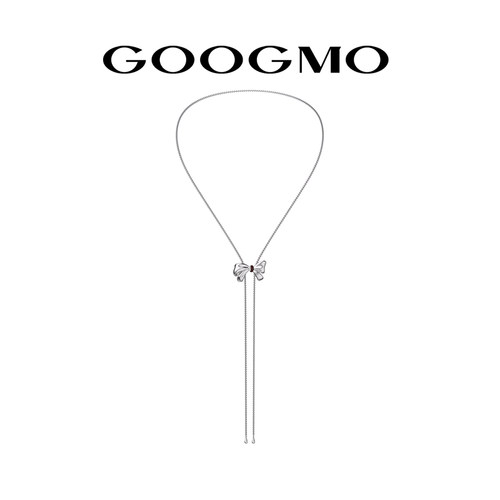 【明星同款】GOOGMO可抽拉调节项链长款毛衣锁骨链小众蝴蝶结吊坠