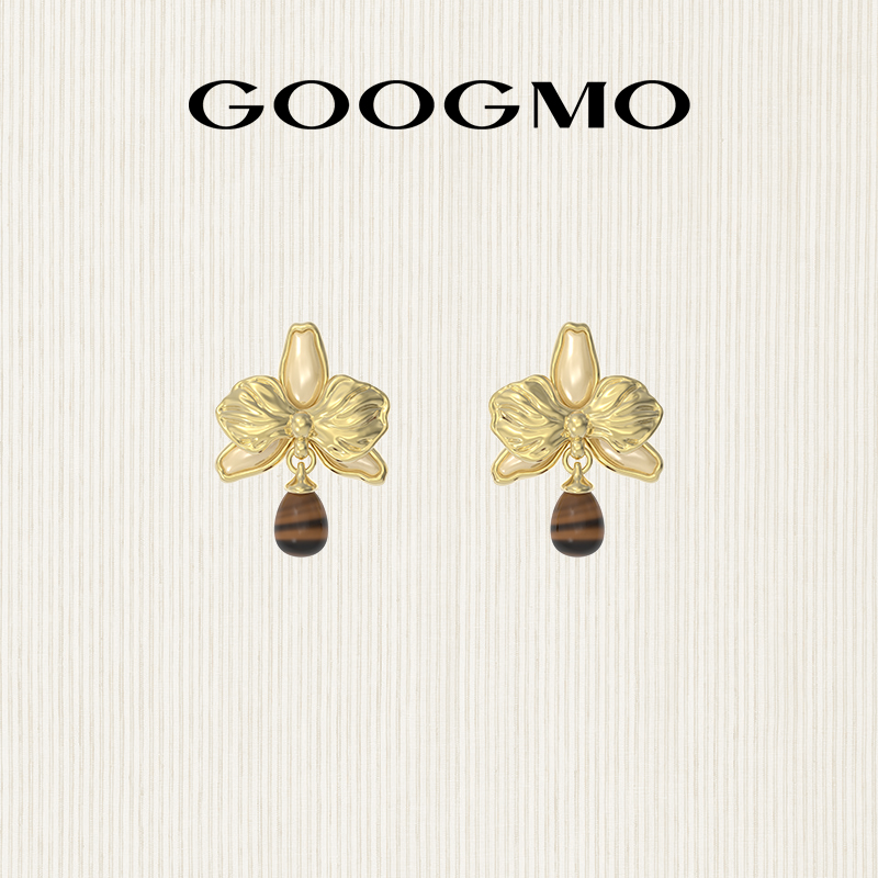 耳钉贝母GOOGMO925银复古