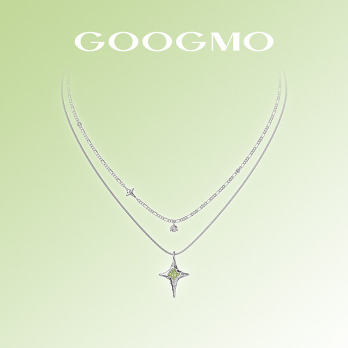 GOOGMO微光系列双层叠戴项链女2025年新款十字星芒锁骨链百搭颈链