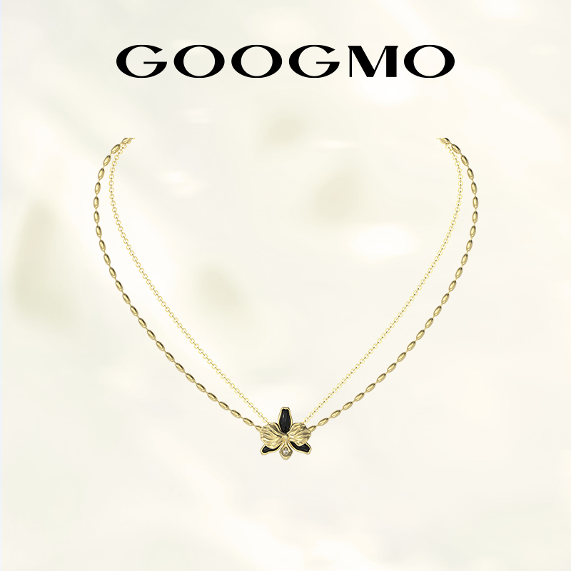 双层项链GOOGMO吊坠玛瑙
