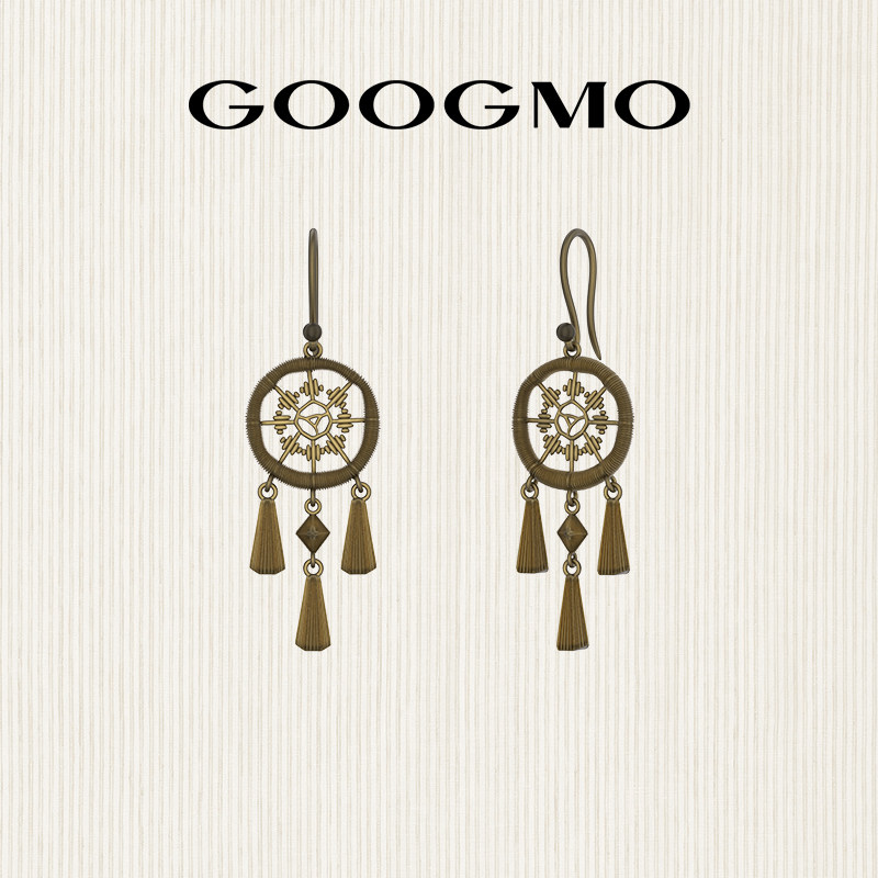 GOOGMO复古耳环女独特小众设计感民族风长款流苏波西米亚风耳饰女