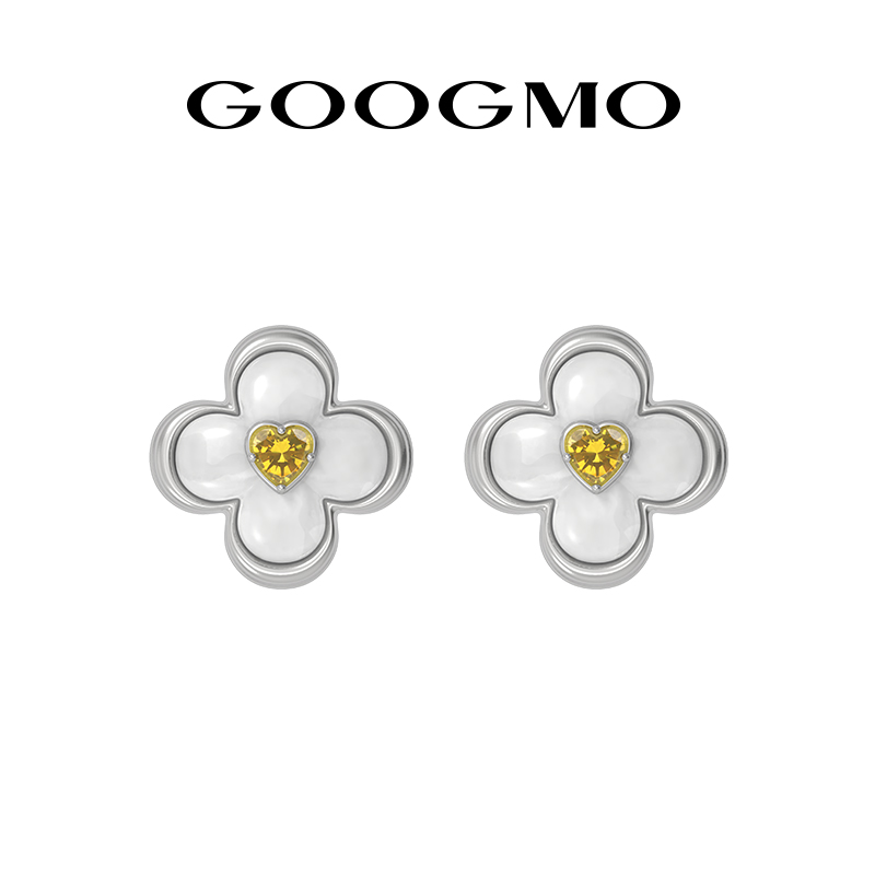 花野四叶草耳钉GOOGMO甜美气质