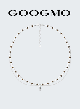 GOOGMO微光系列虎眼石串珠项链女百搭贝珠锁骨链高级感叠戴颈链潮