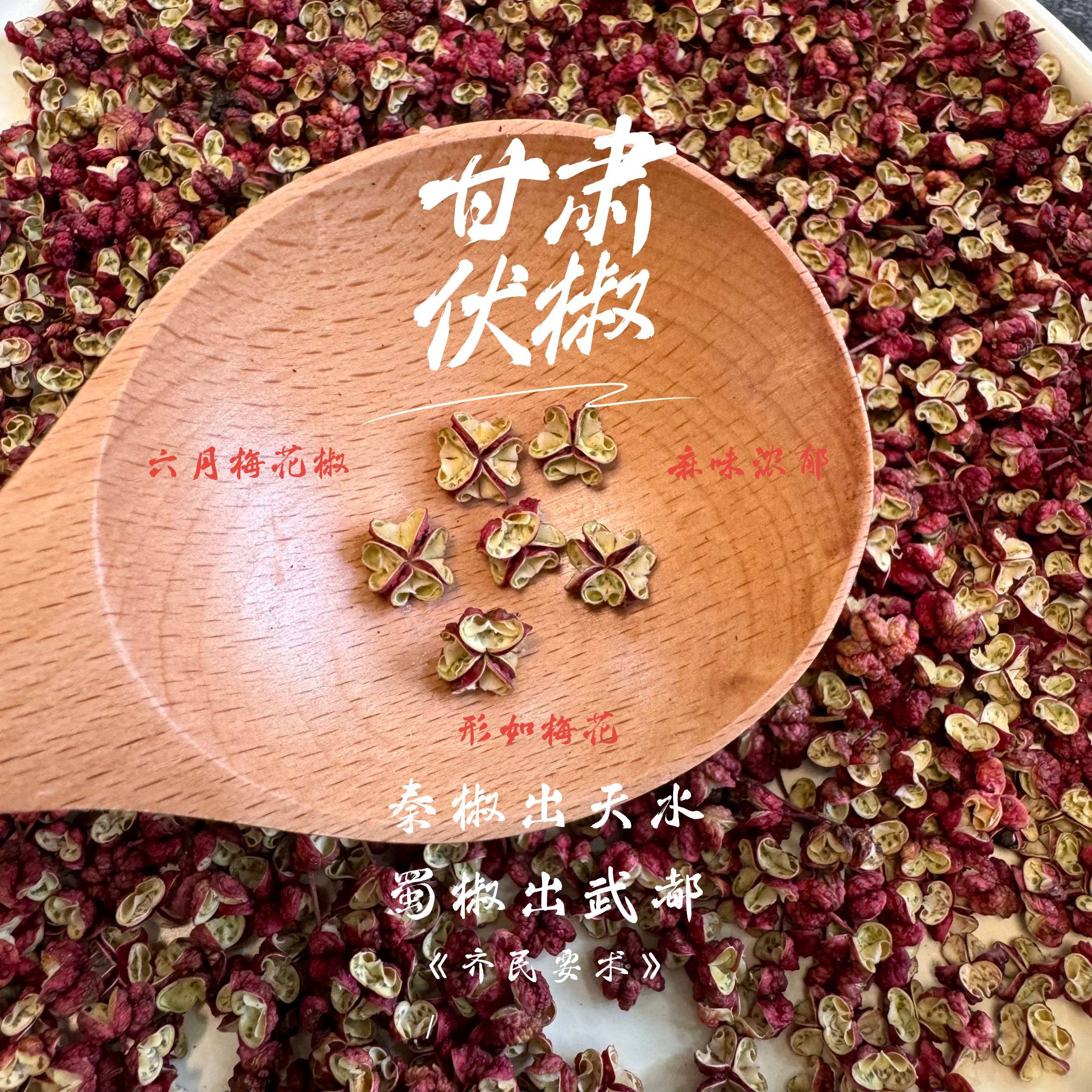 2025新甘肃天水甘谷大红袍花椒夏伏椒紫色六月红梅花椒粒食用麻椒