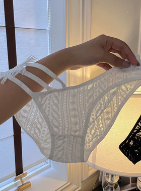 幸运星*原创法式刺绣个性纯欲蕾丝三角裤性感少女感内裤透气镂空