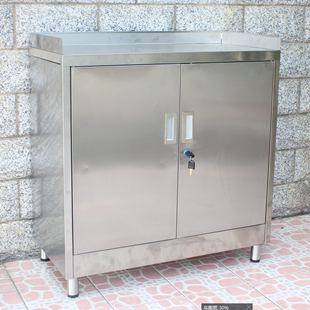 全不锈钢碗柜橱柜厨柜家用厨房经济型煤气灶台简易储物柜茶水柜