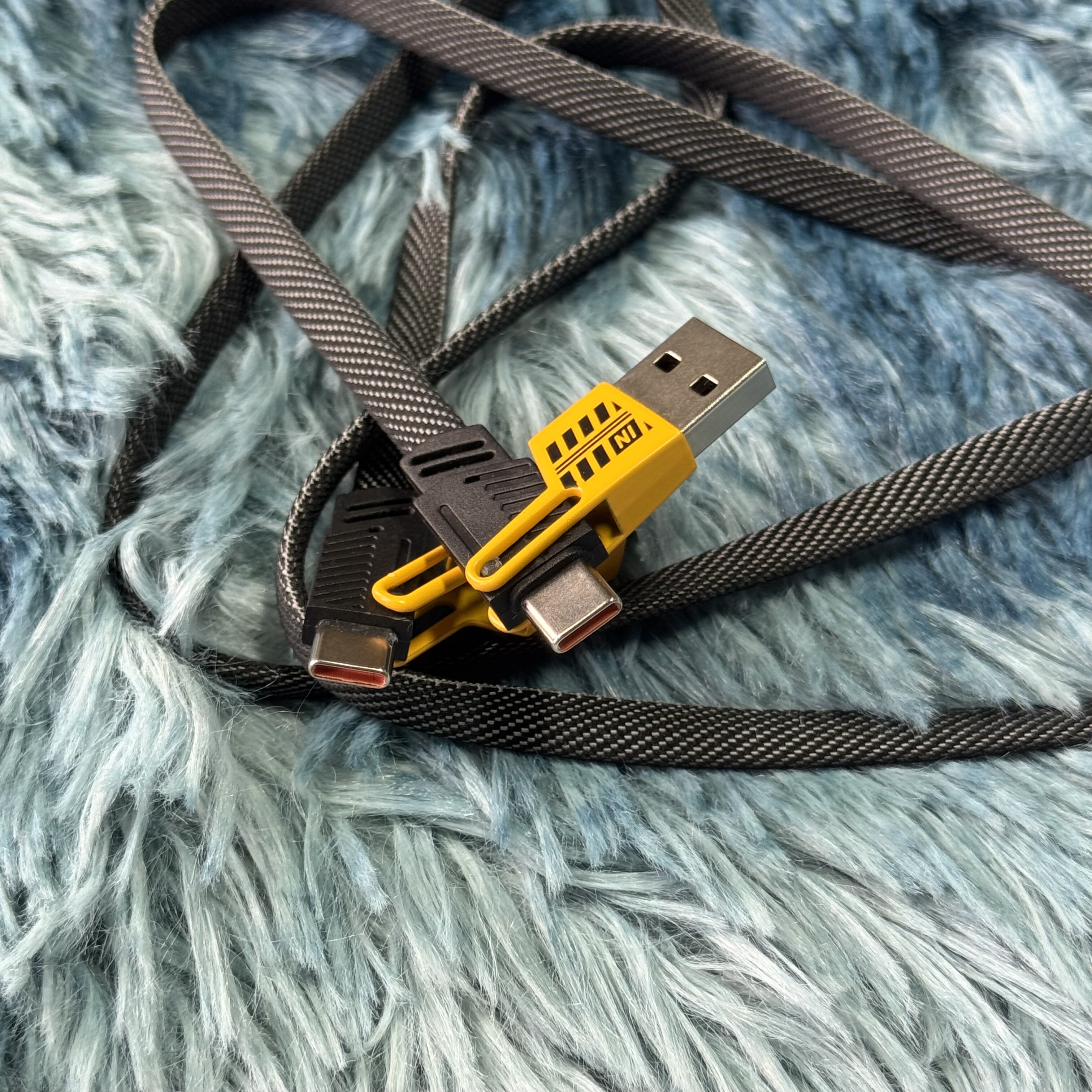 机甲数据线四合一充电线65w双头type-cpd27w编织线苹果 1.2米