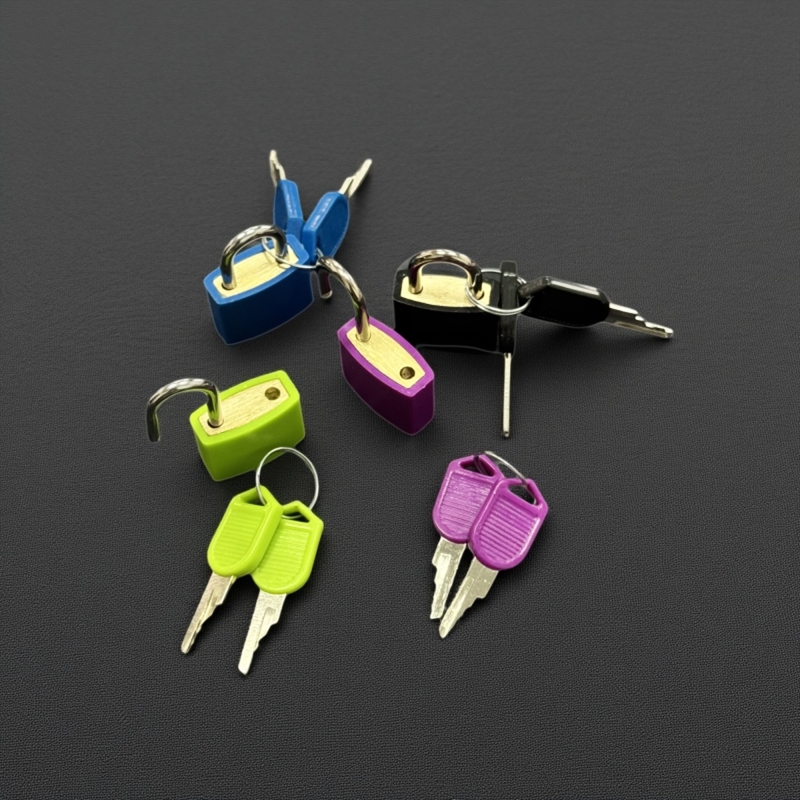 彩色糖果色锁头益智玩具带锁钥匙锁学生迷你小锁颜色随机发发一个