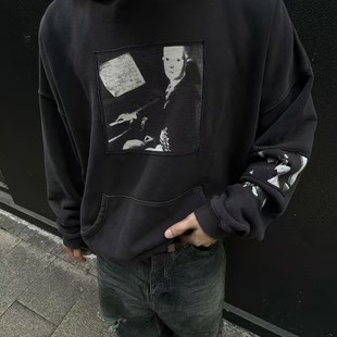 富士山自主ERD忧郁富二代24FW限定胶囊贴布水洗连帽卫衣 现货