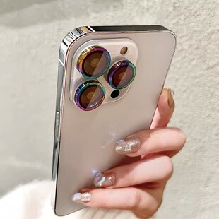 电镀七彩色适用苹果13镜头膜iPhone14手机12promax镜头贴14pro钢化保护plus十三后新款 11镜头圈摄像头pm一体