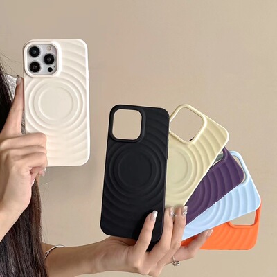 磁吸液态硅胶适用苹果16promax手机壳iphone15plus纯色磨砂软壳14男女简约保护套13全包防摔12pm日韩ins风11