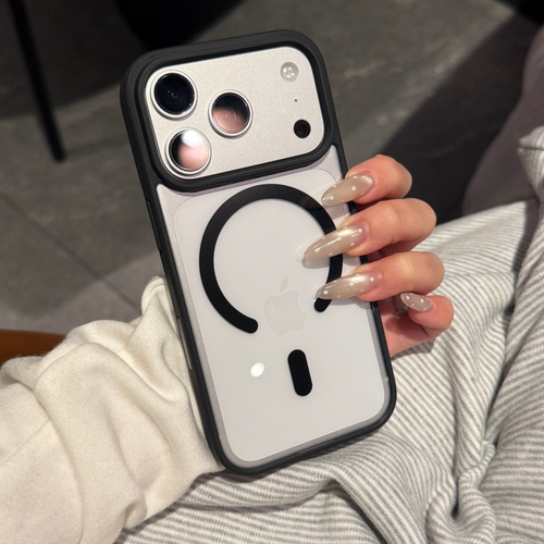 透明磁吸亚克力防摔适用苹果17promax手机壳iPhone16新款15pro小众简约14/13pro硅胶软壳12mini高级感plus男