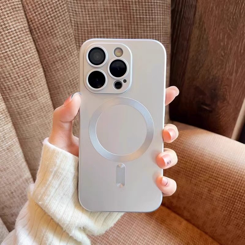 简约高档磁吸充电苹果16promax手机壳17自带一体镜头膜适用iPhone14promax硅胶软壳13promax男女13pro新款12p