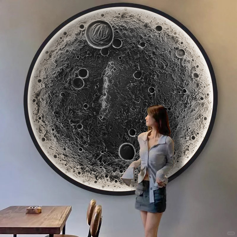 背景墙壁布3d圆形宇宙墙布