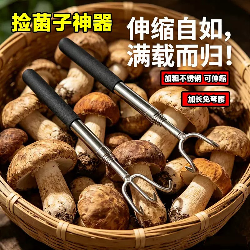 可伸缩捡菌采蘑菇小耙图片