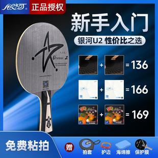 Yinhe银河u2乒乓球拍专业乒乓底板新手初学学生7层纯木练功用球拍
