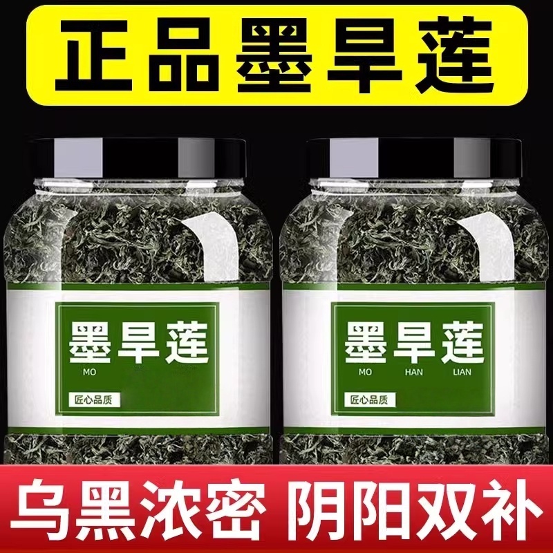 野生正品墨旱莲和女贞子中药材功效与作用养发乌发组合