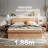 板式 床地台高箱体收纳储物床现代简约1.8米双人床106319